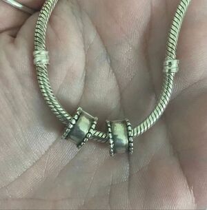 Authentic Pandora Retired Bevelef Clip Charm(2)